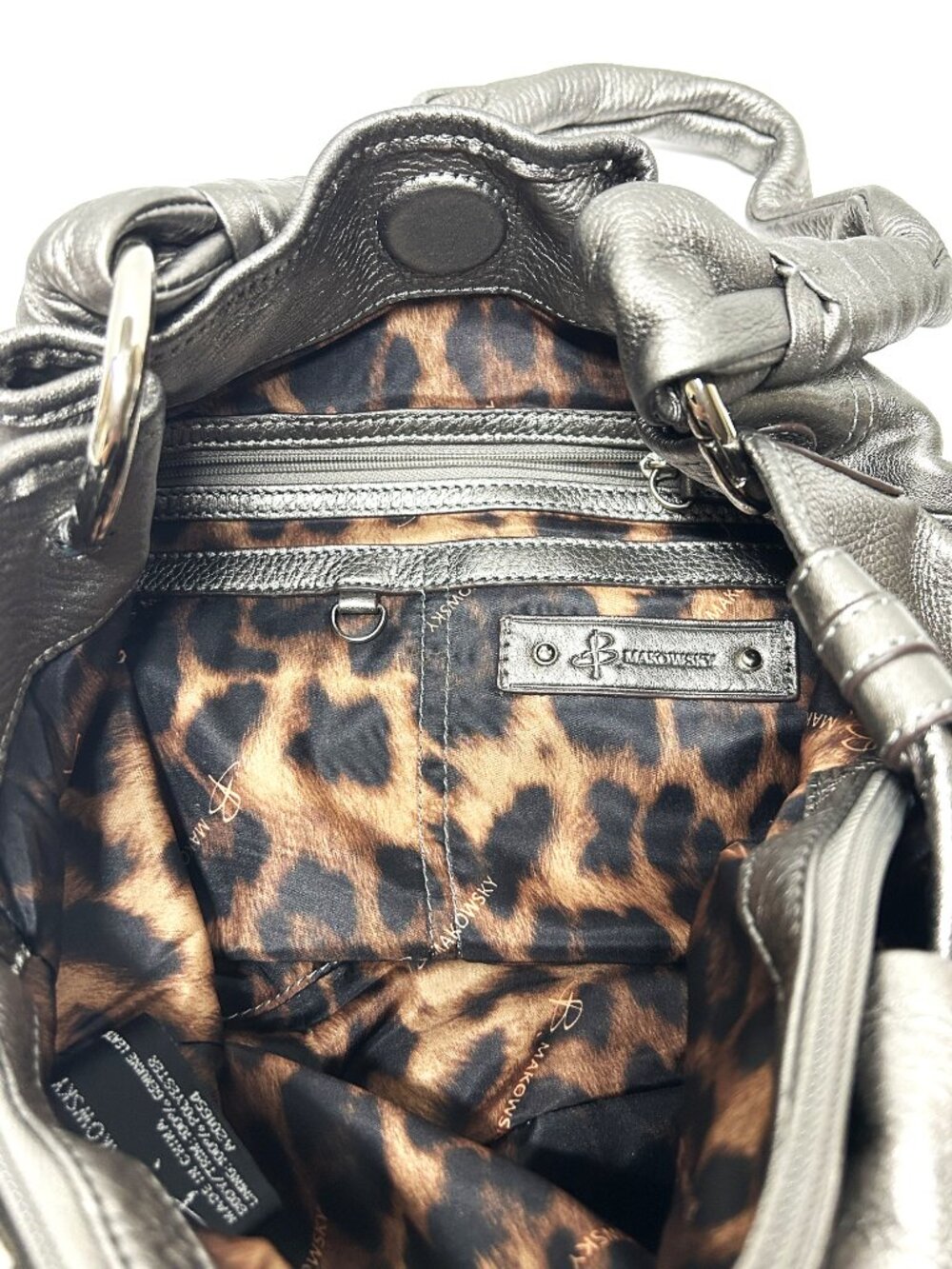 B.Makowsky silver pebble leather shoulder bag - Picture 11 of 16